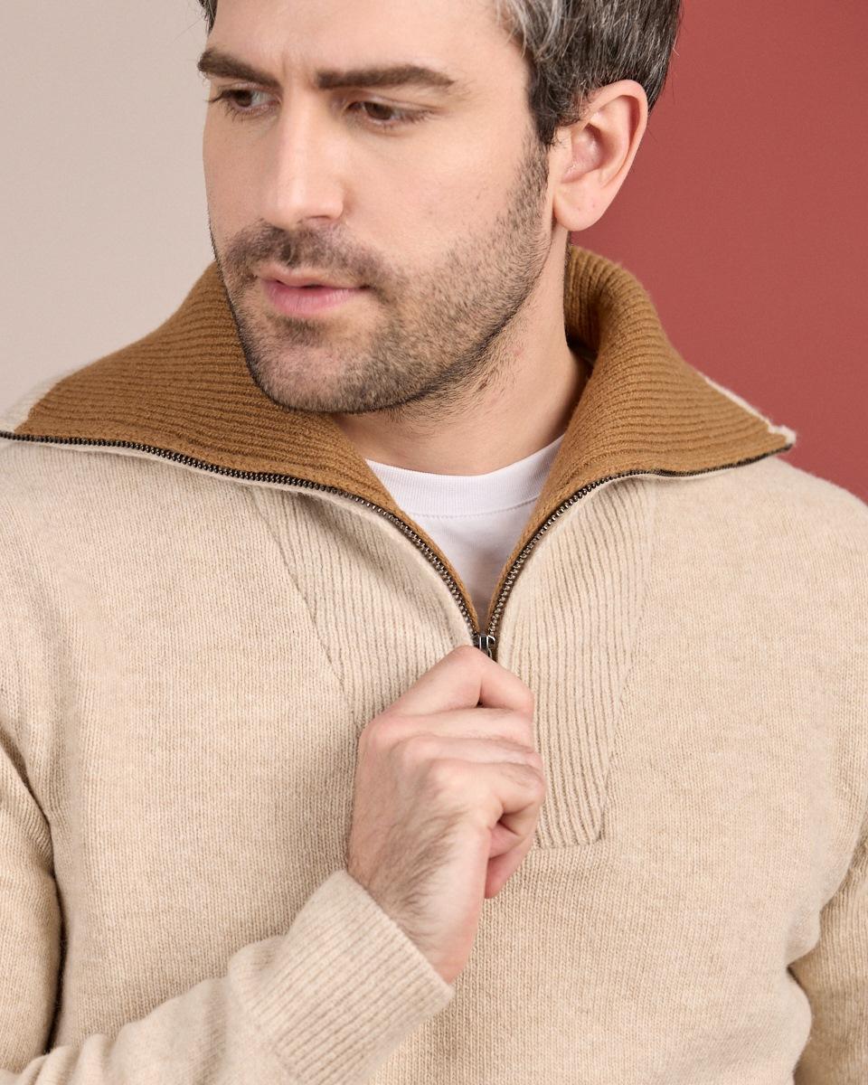 Pull carter beige i mise au green