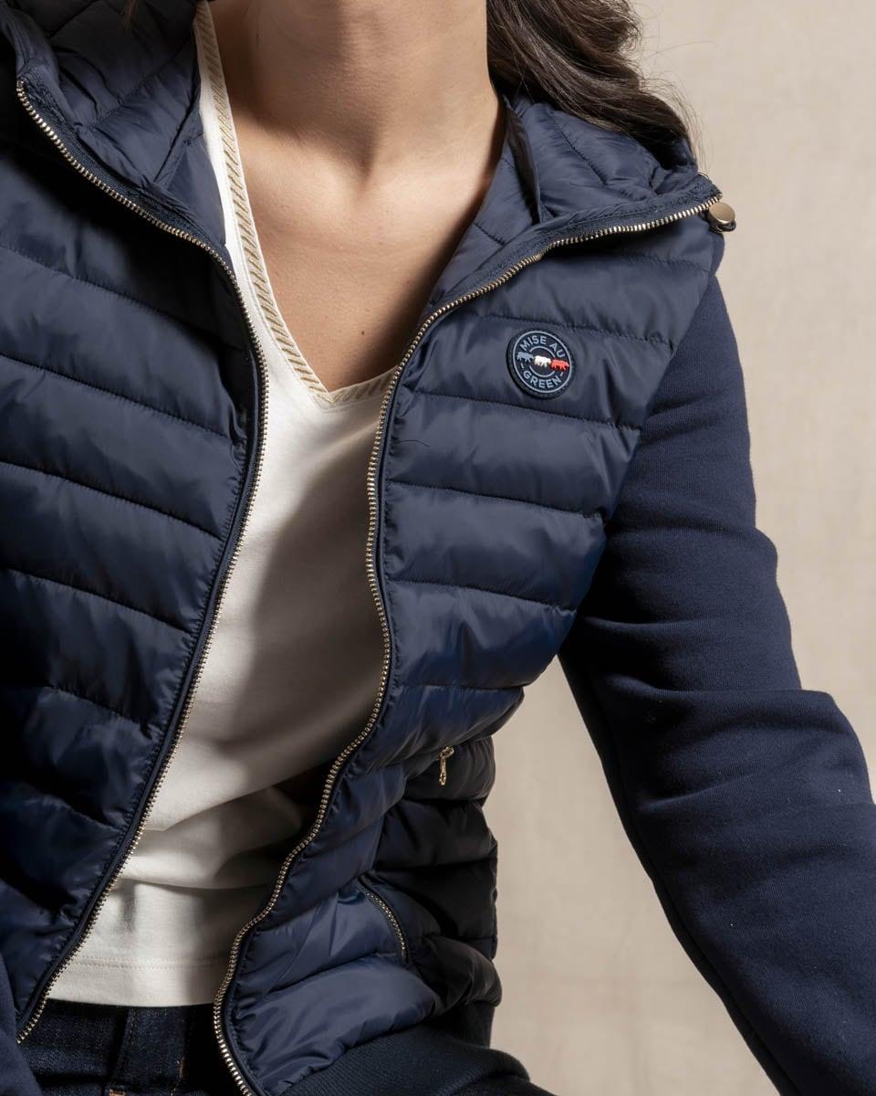 Cardigan bi matiere bleu I Mise au Green
