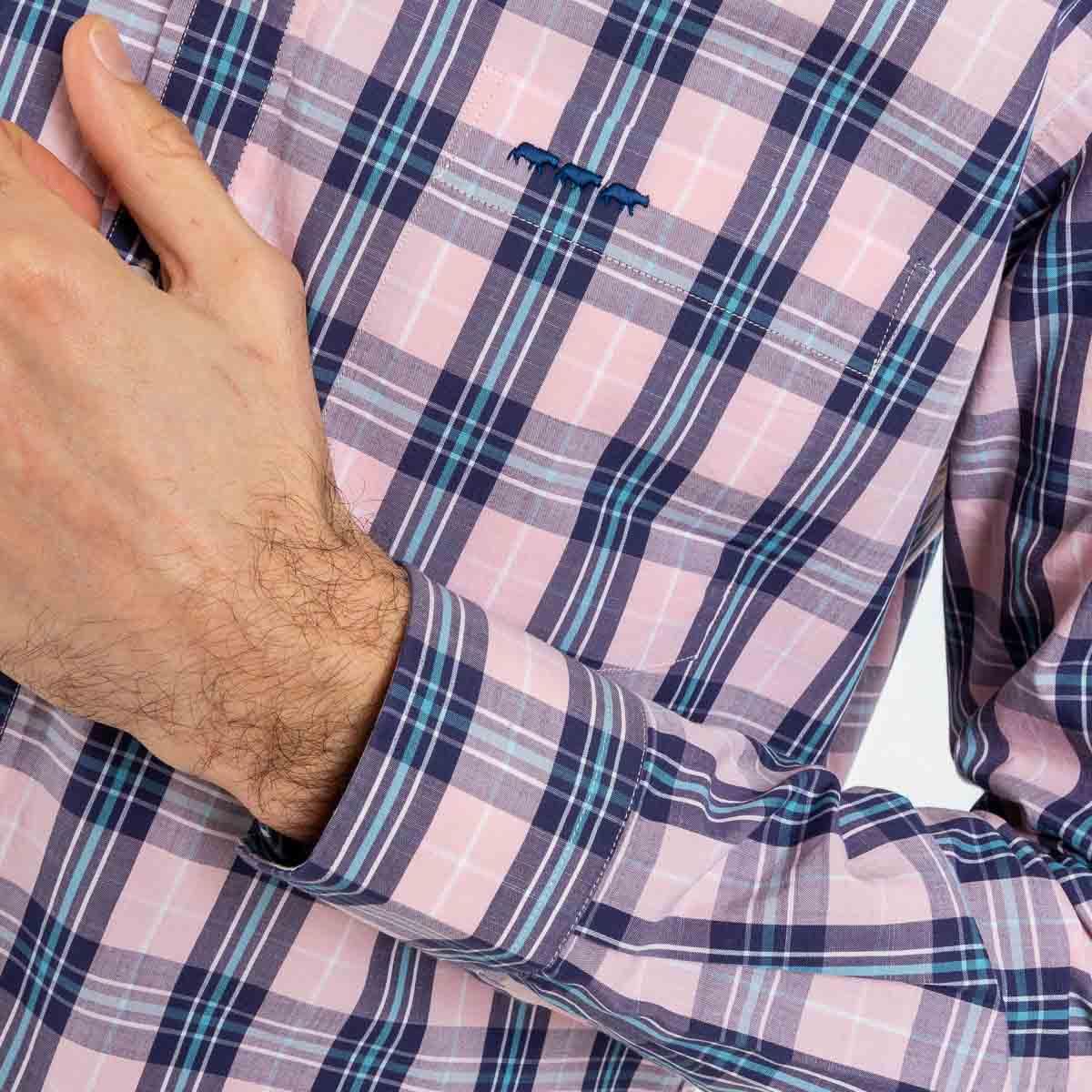 Chemise a shop carreaux rose