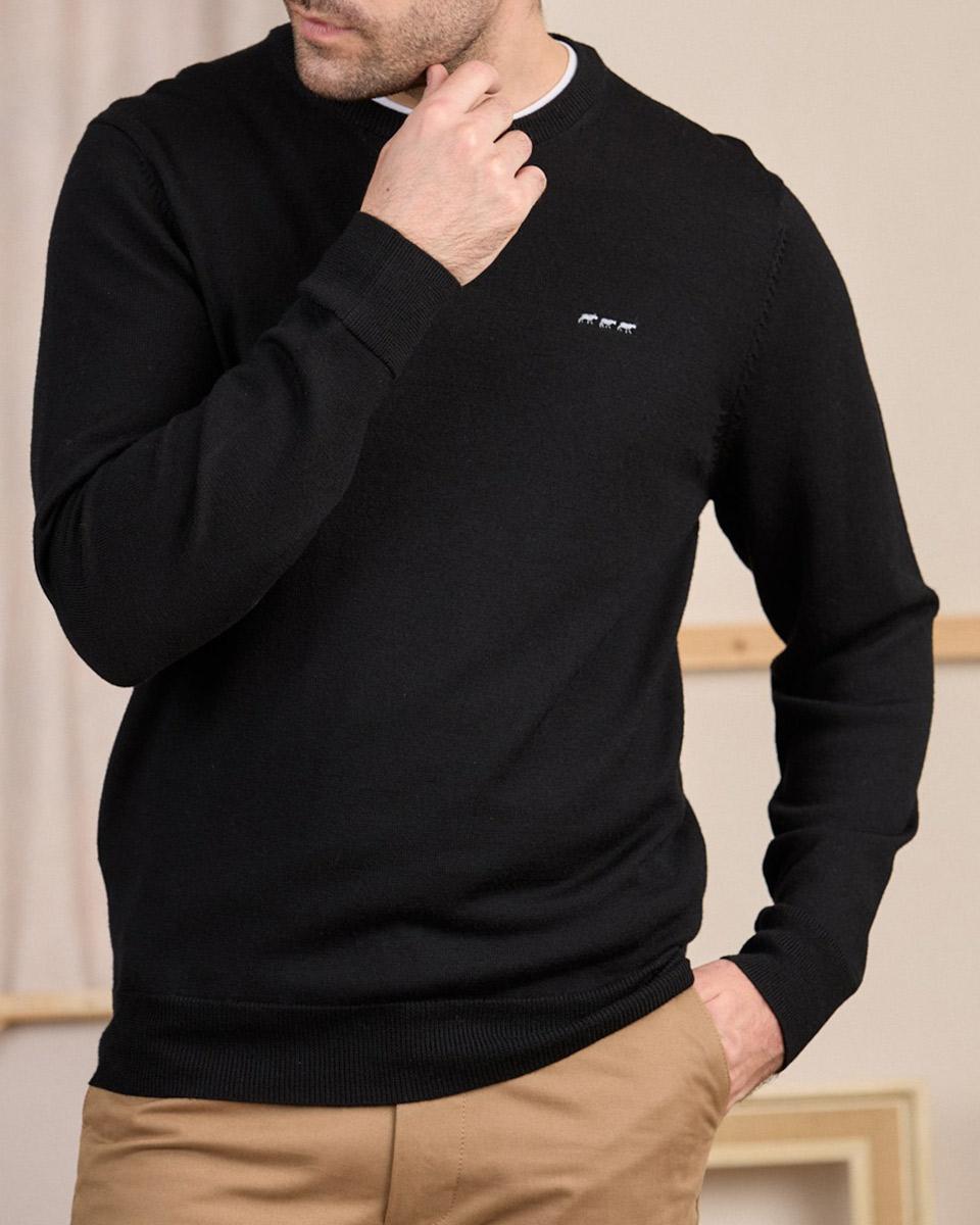 Pull col rond noir I Mise au Green