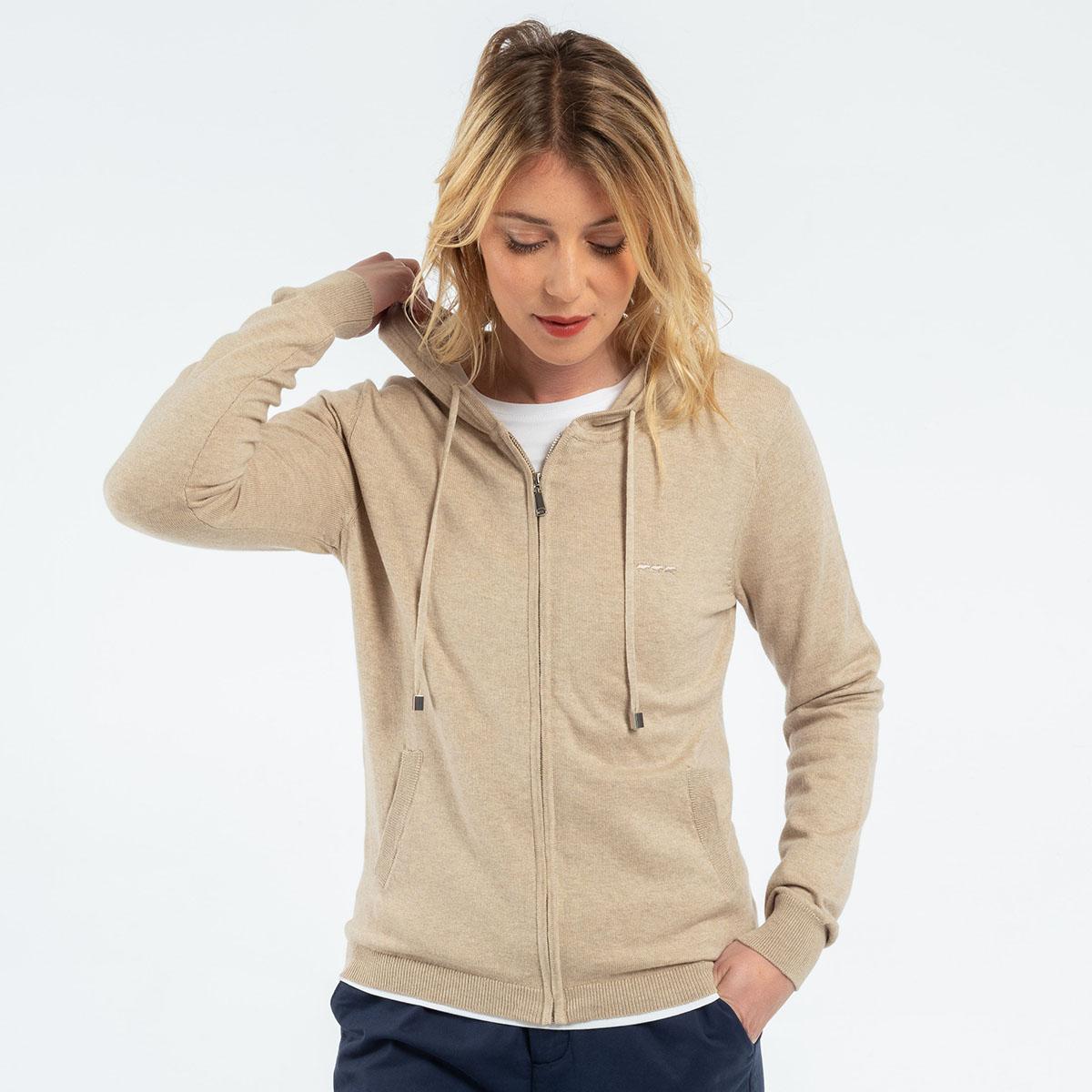Gilet zippé capuche cachemire femme best sale