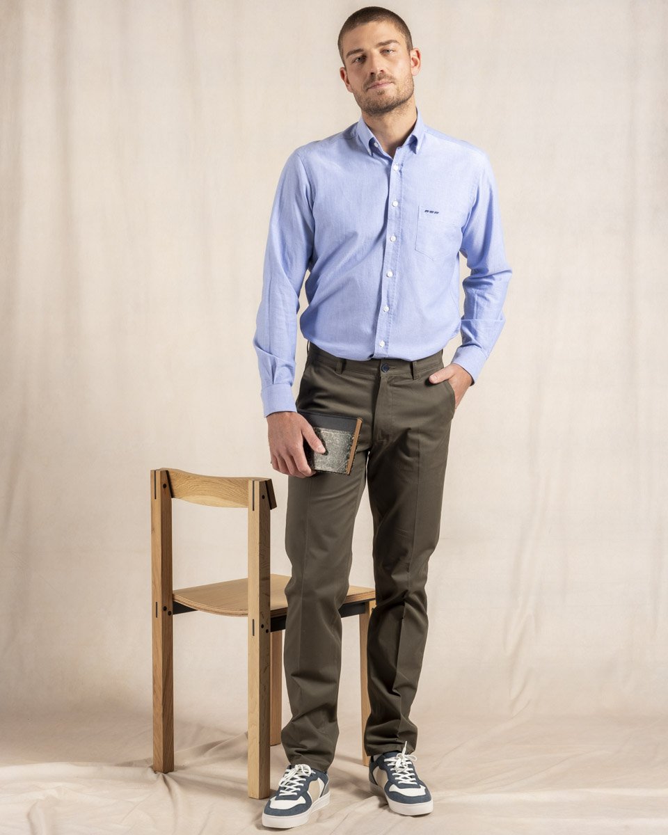 Concitor Pantalon habillé pour homme avec devant plat, couleur vert  émeraude uni, Vert émeraude. : : Mode