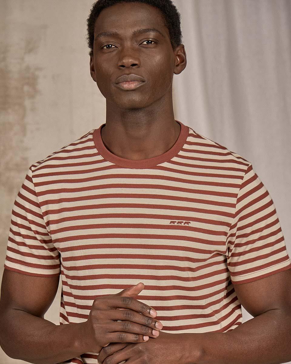 T-shirt rayé rouge