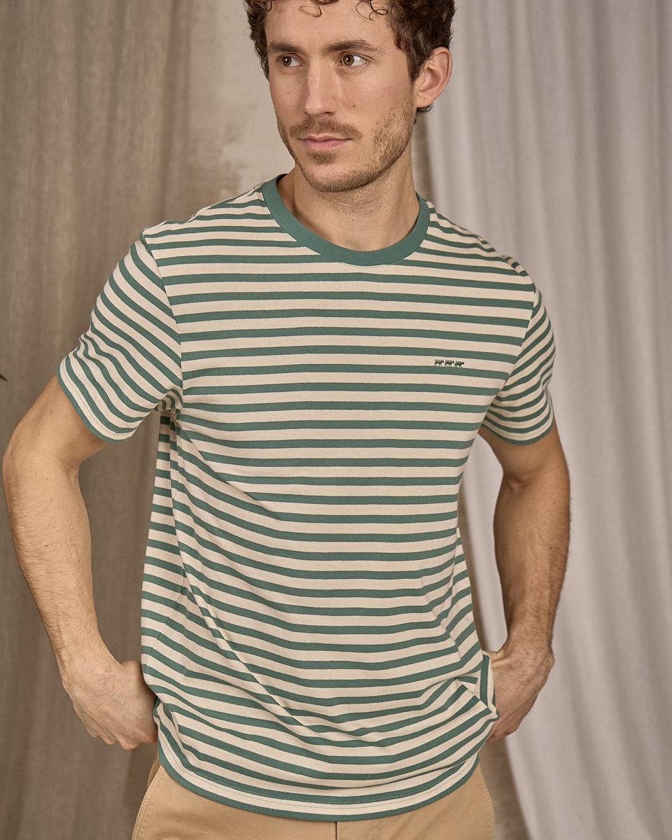 T-shirt rayé vert