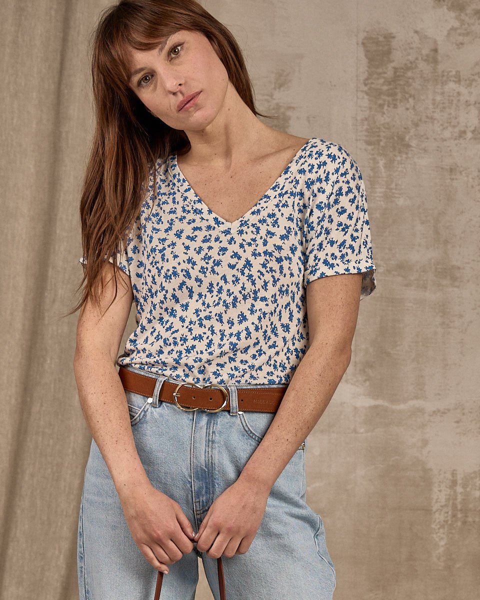 T-shirt imprimé bleu