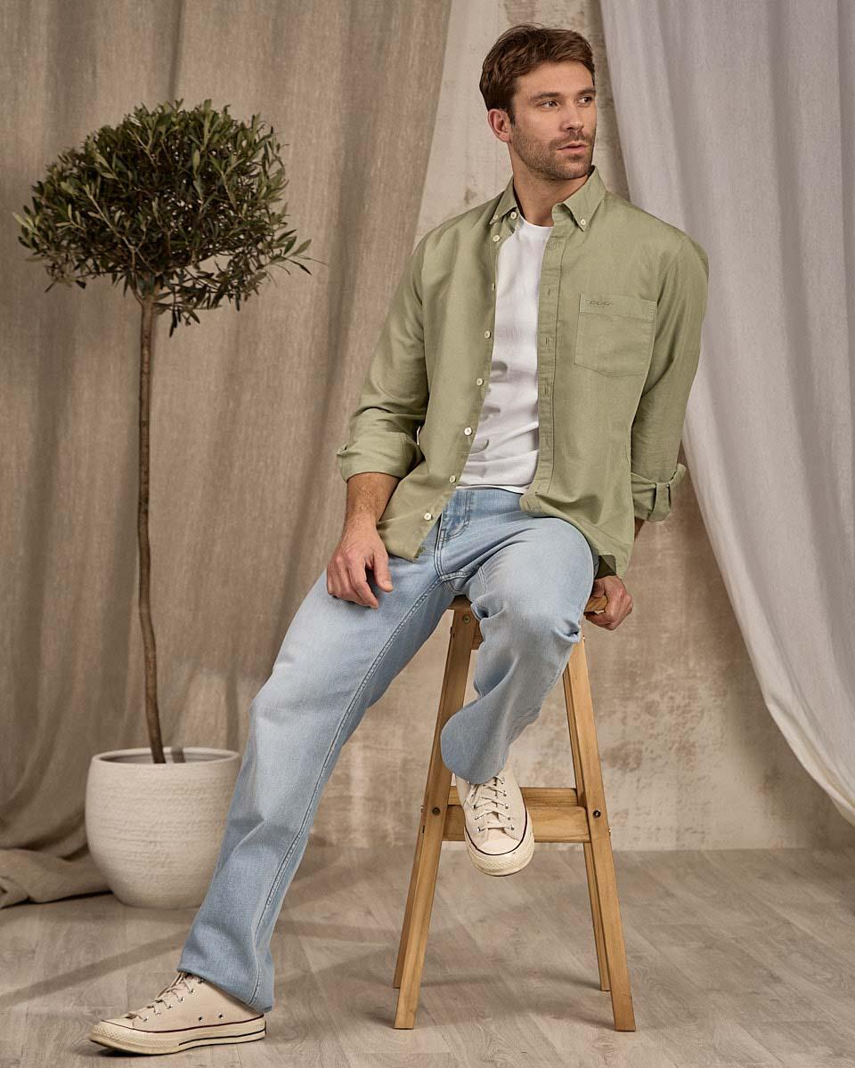 Chemise unie vert