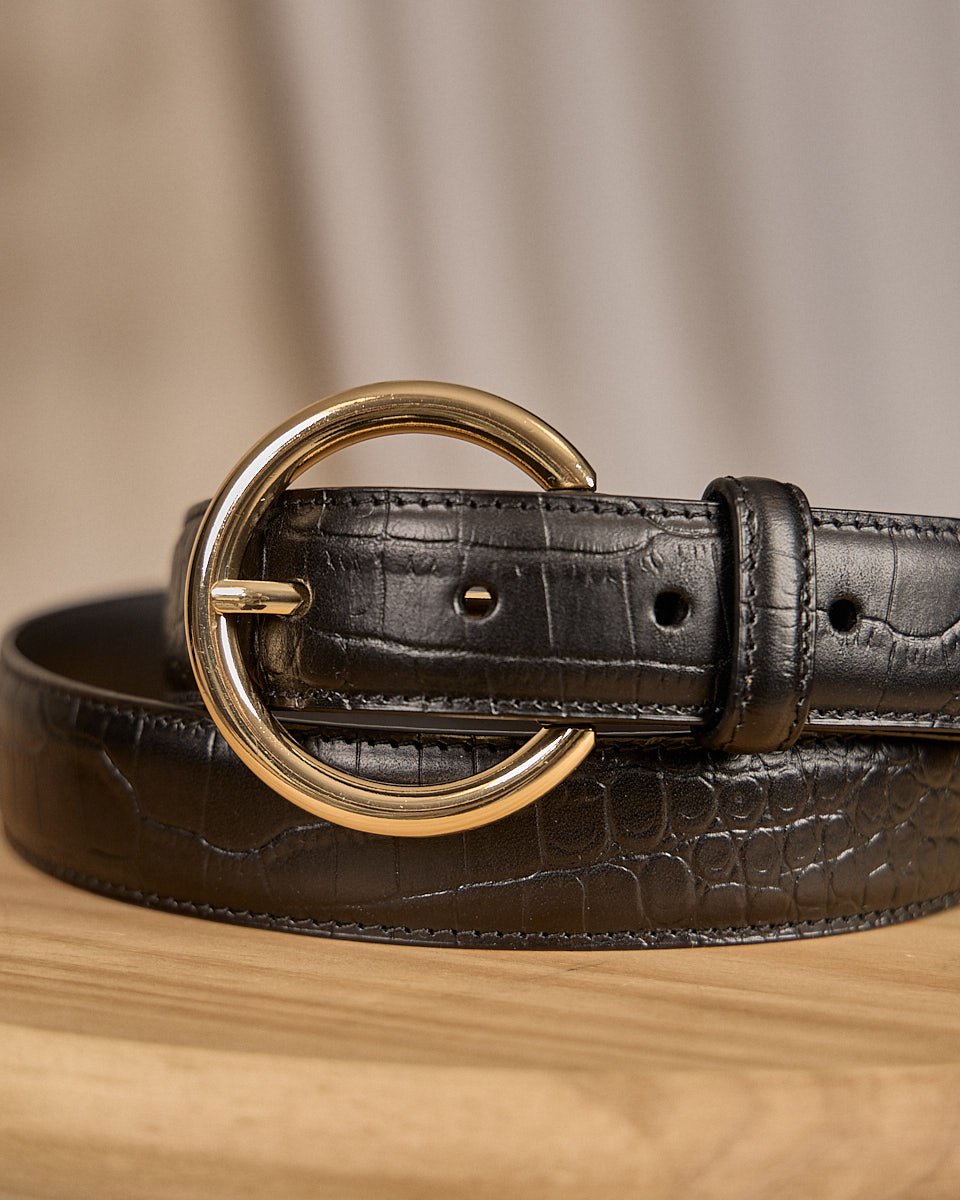 Ceinture en cuir noir
