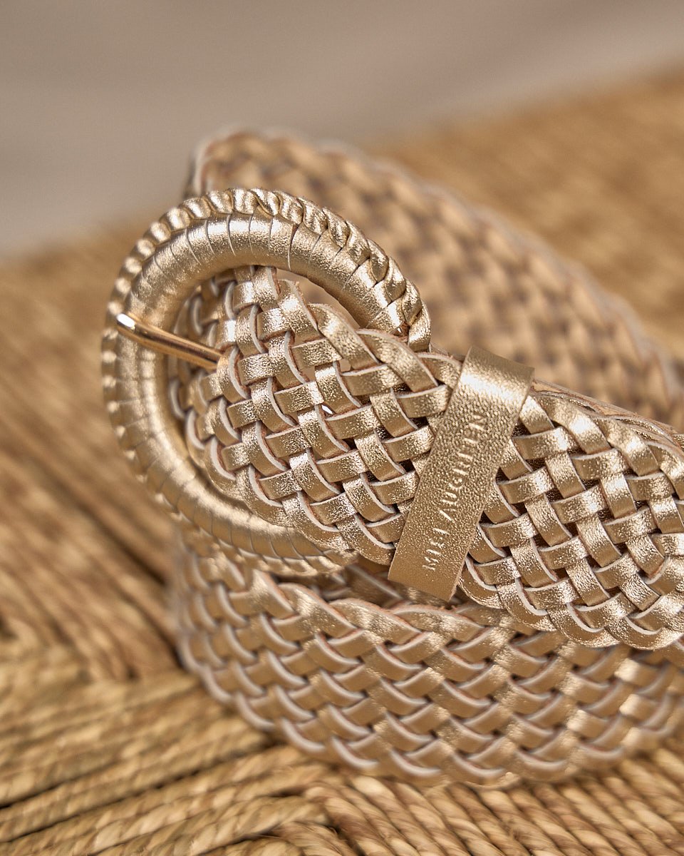 Ceinture en cuir beige