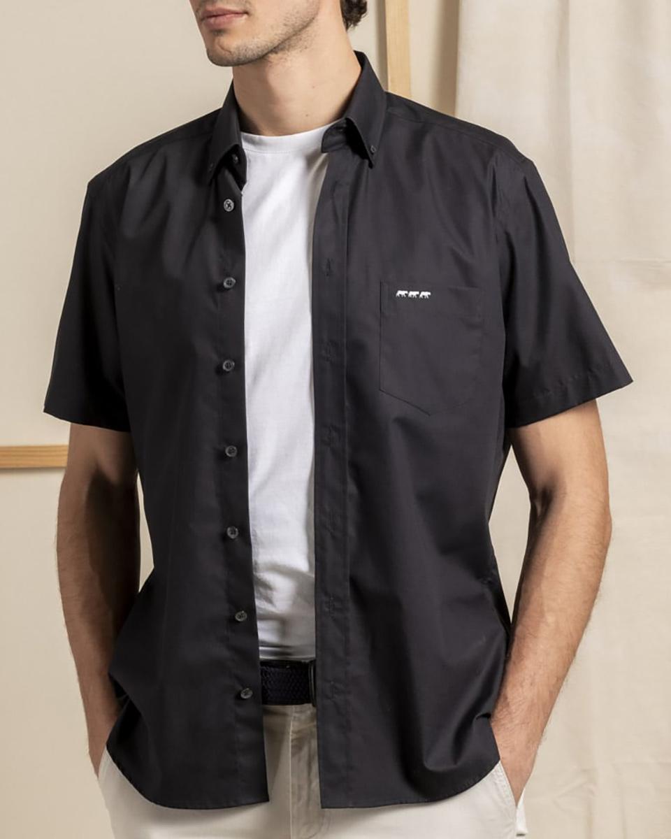Chemise manches courtes unie coupe regular fit