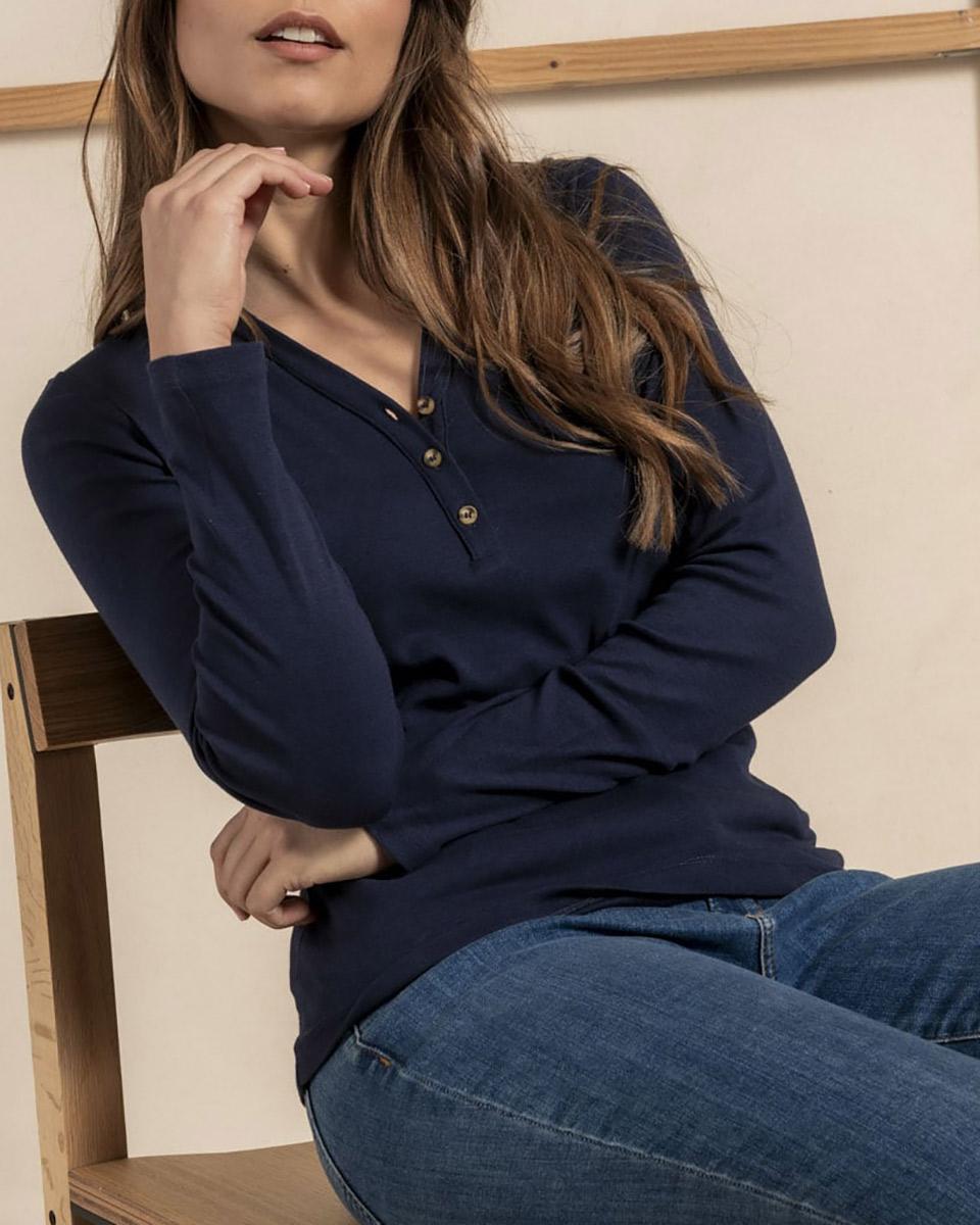 Polo manches longues uni