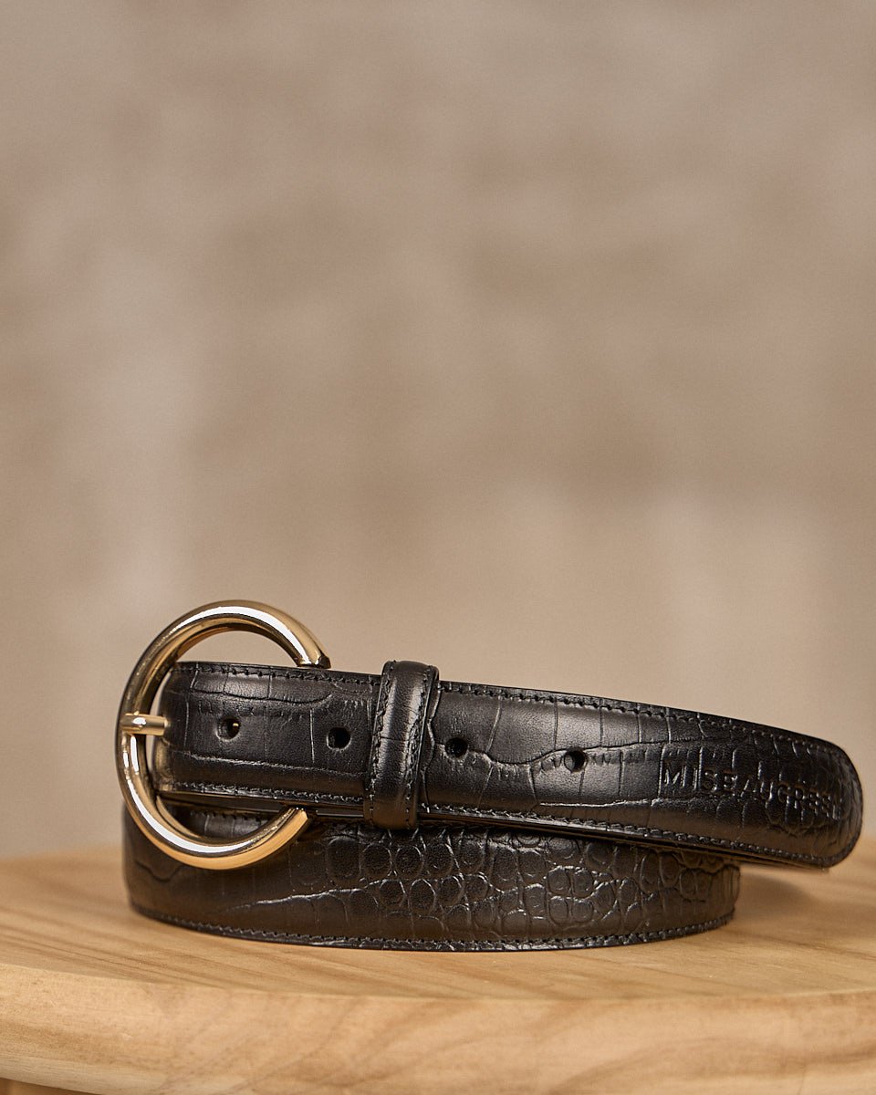 Ceinture en cuir noir