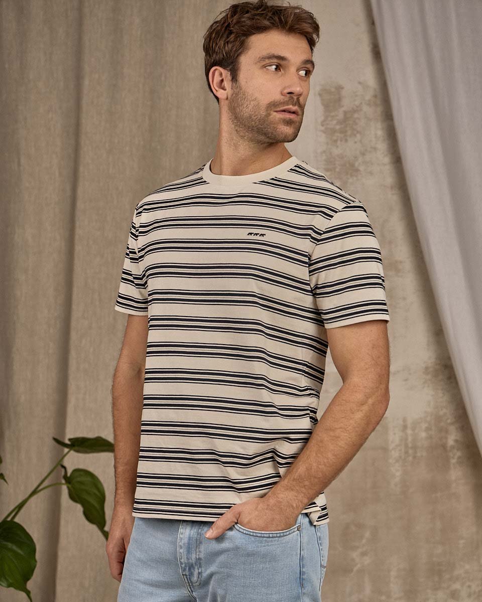 T-shirt à rayures bleu