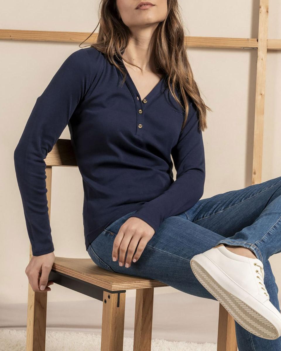 Polo manches longues uni