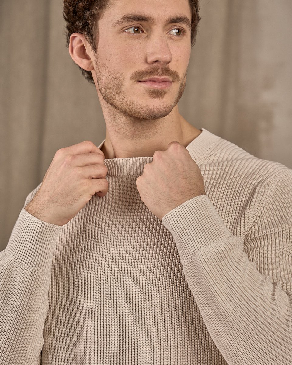 Pull col rond blanc
