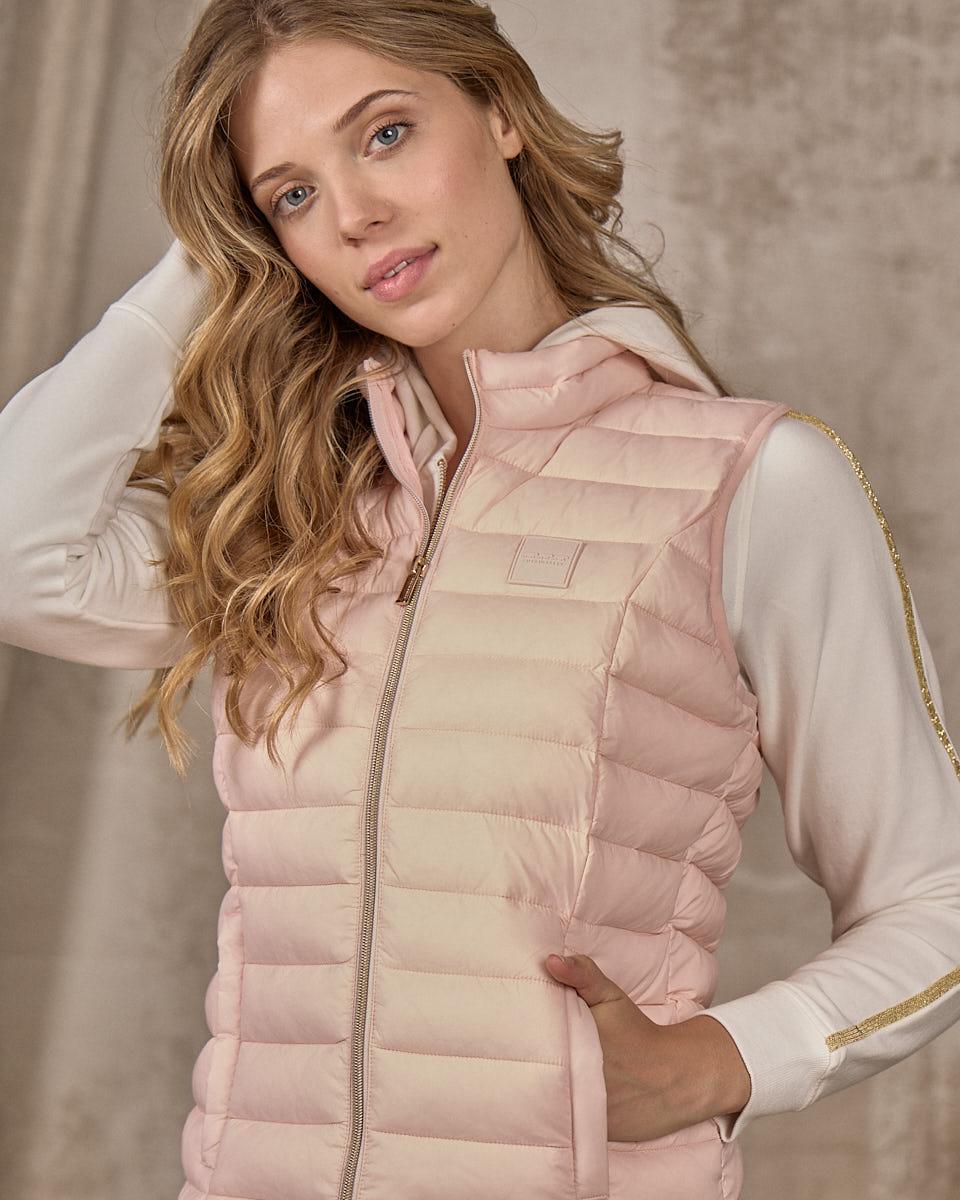 Doudoune sans manches rose