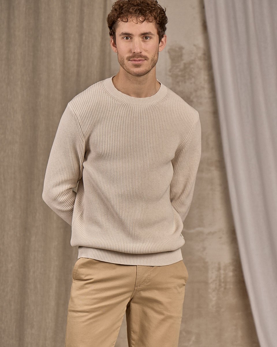 Pull col rond blanc
