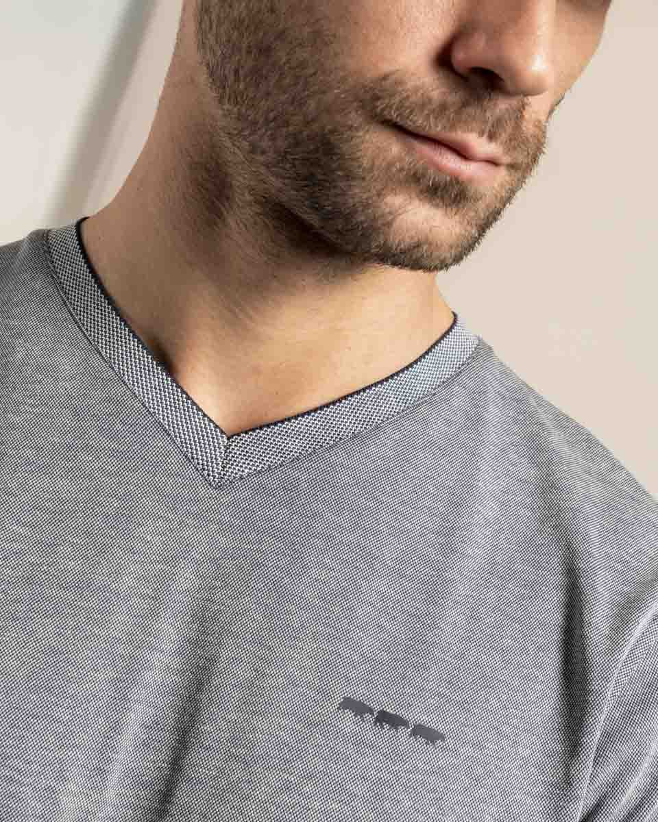 T-shirt col V uni