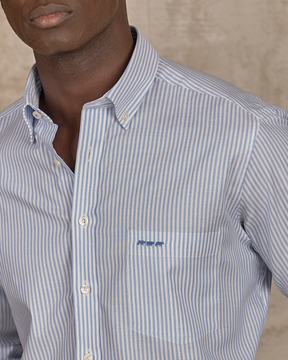 Chemise rayée bleu