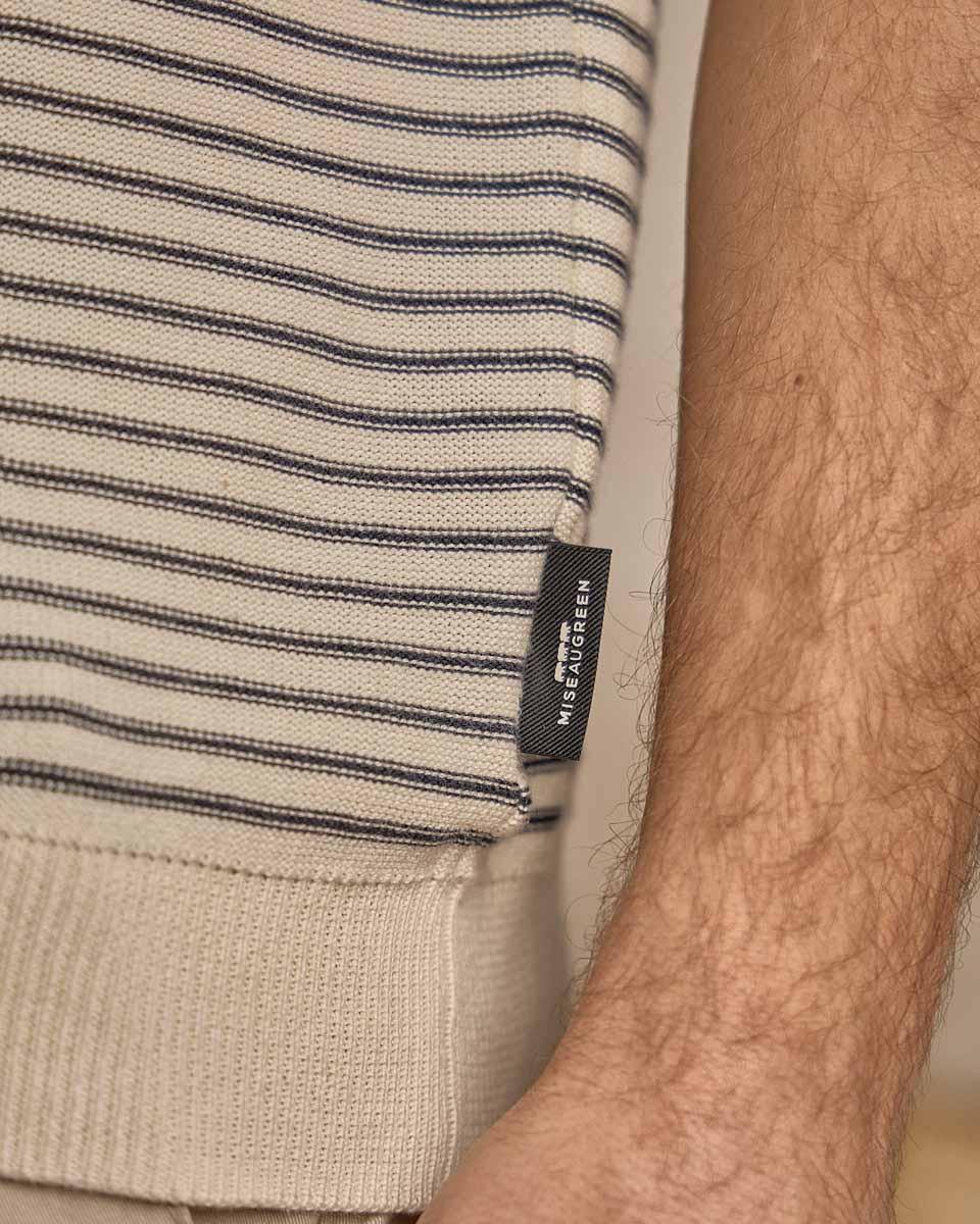 T-shirt rayé maille bleu