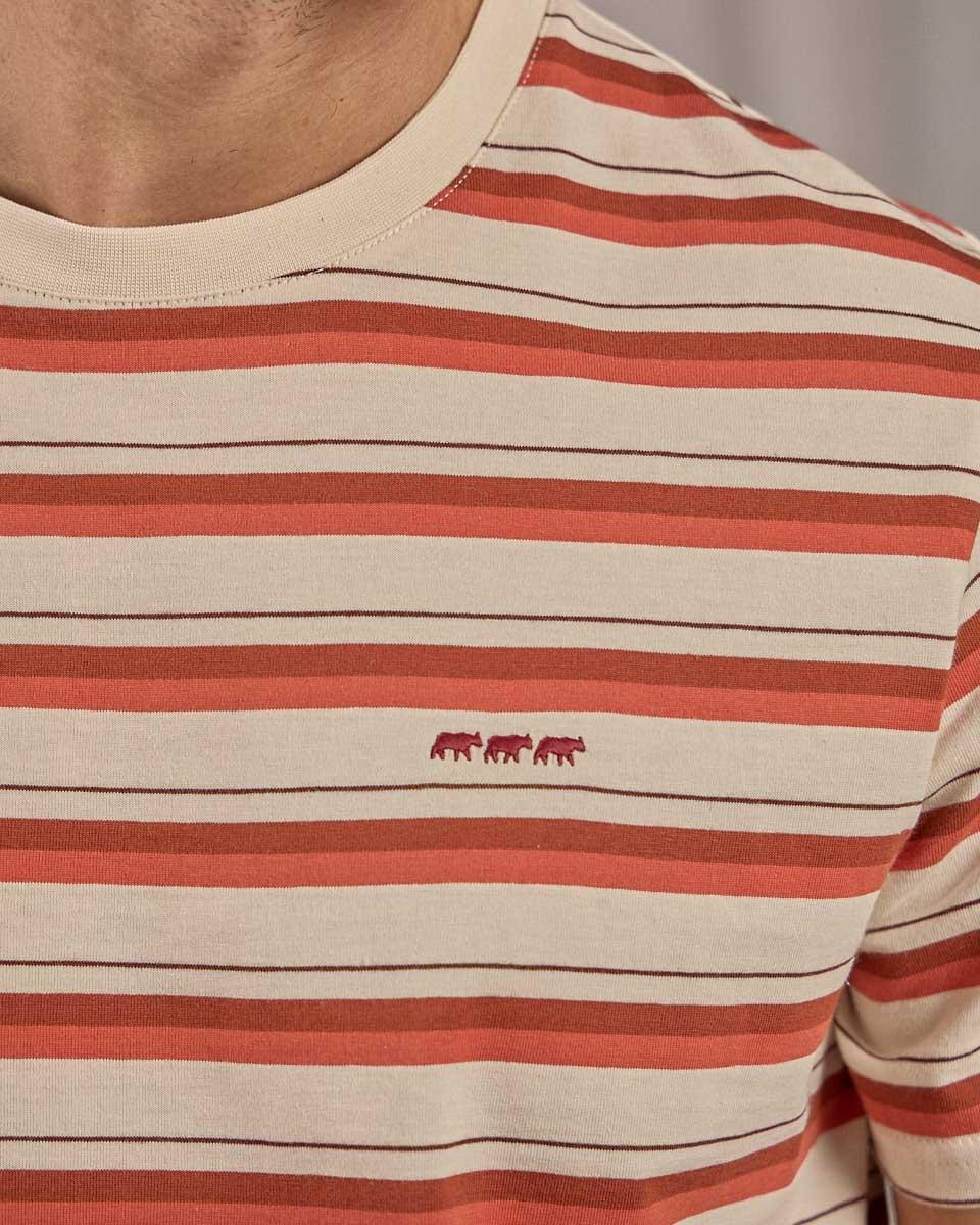T-shirt rayé rouge