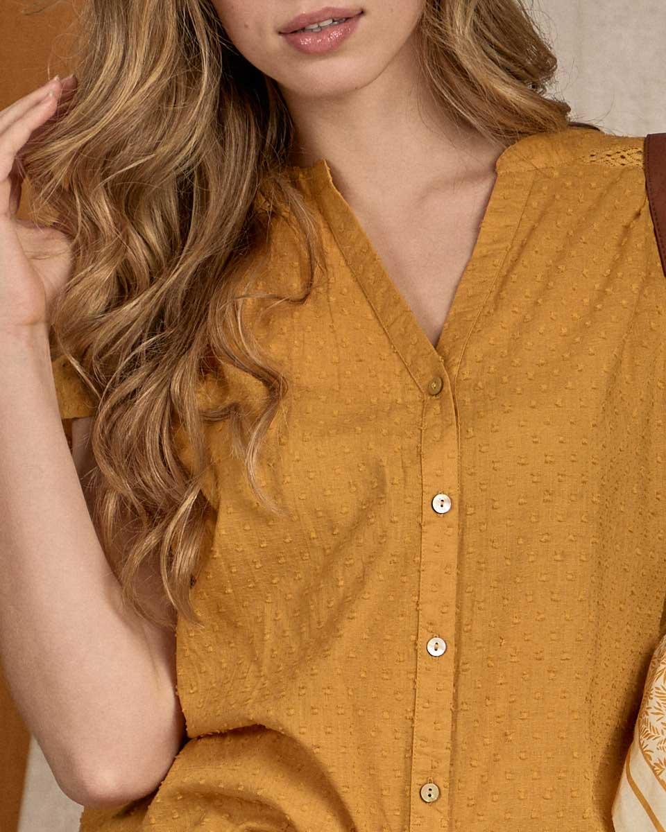 Top chaîne et trame jaune