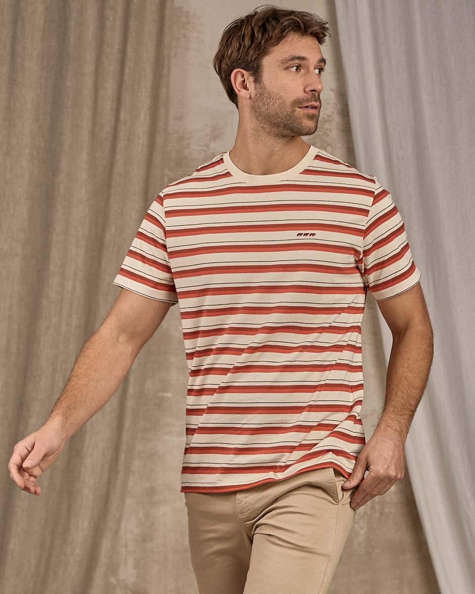 T-shirt rayé rouge