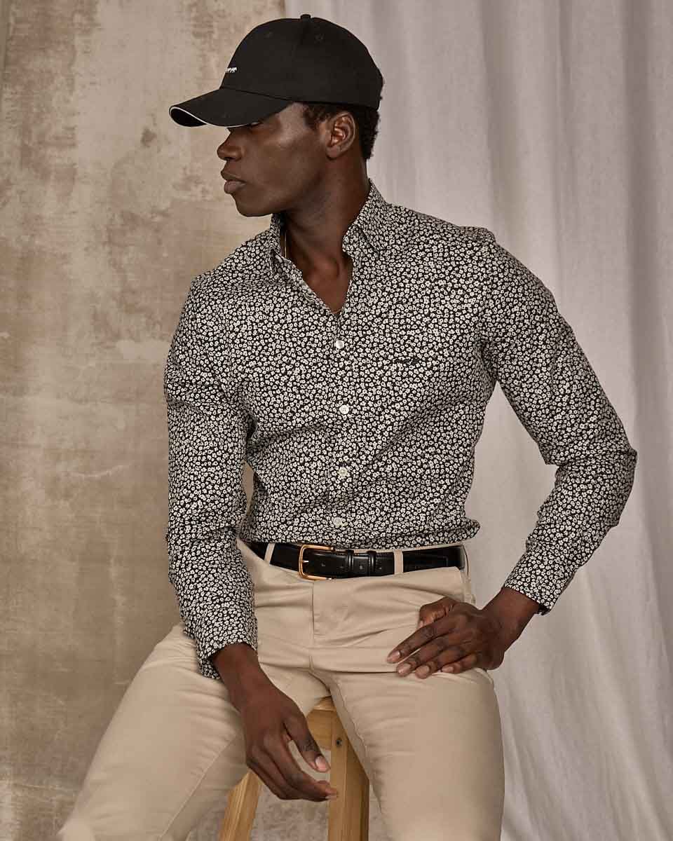 Chemise pétunias noir