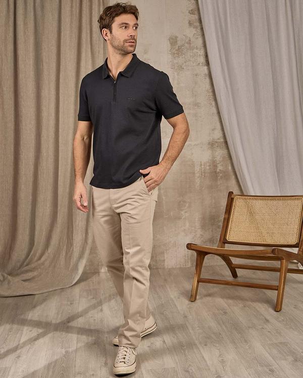 Polo col zippé noir Polo col zippé noir