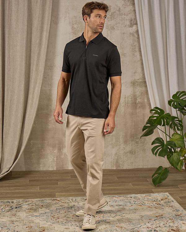 Polo col zippé noir