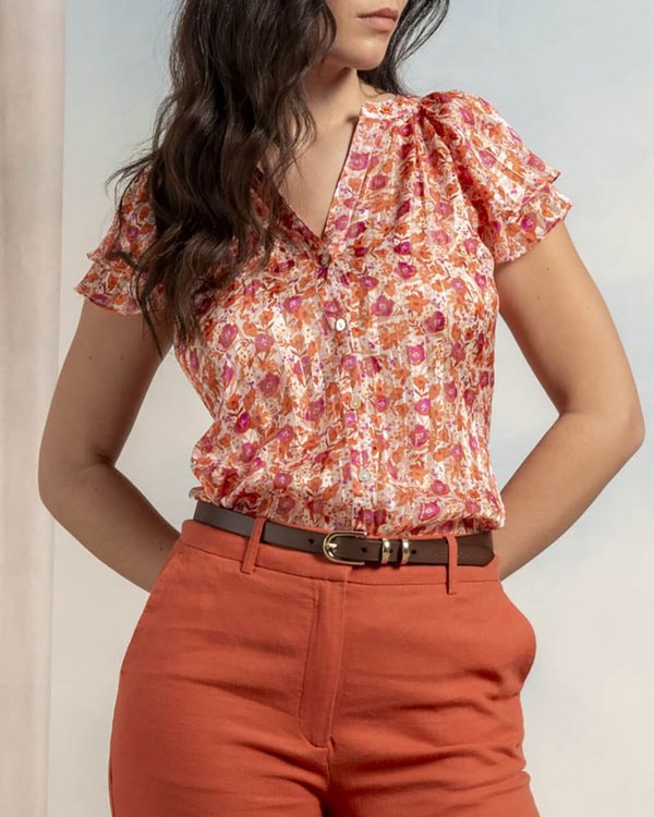 Top à fleurs