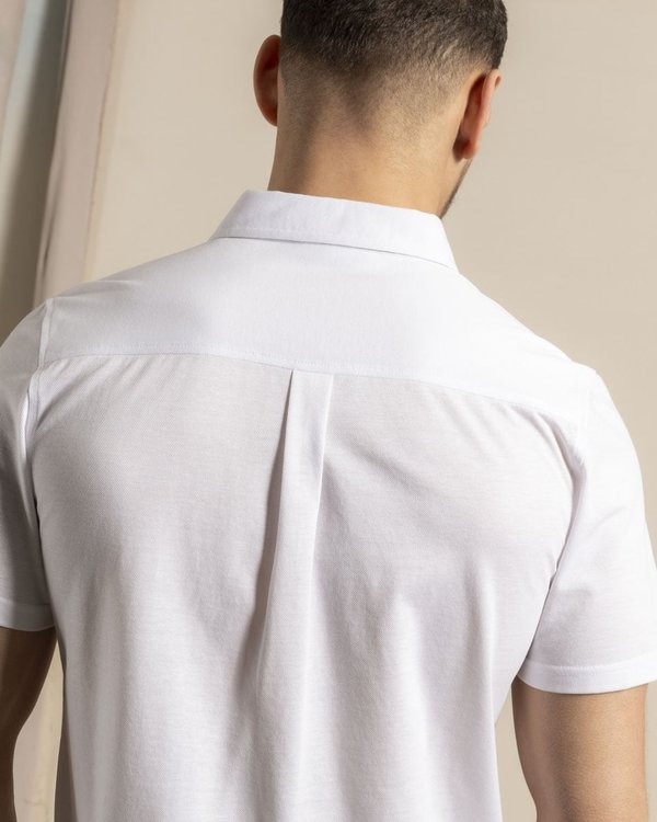 Chemise manches courtes unie broderie trois vaches 100% Coton