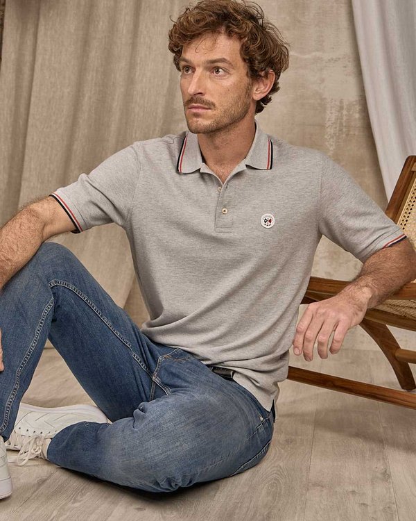 Polo manches longues gris Polo manches longues gris