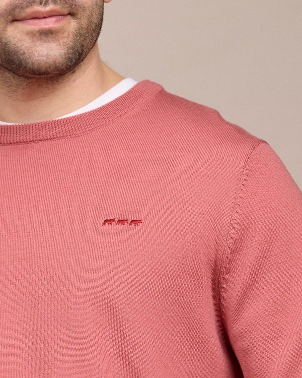 Pull col rond rose