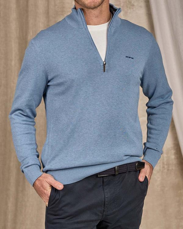 Pull col camionneur bleu