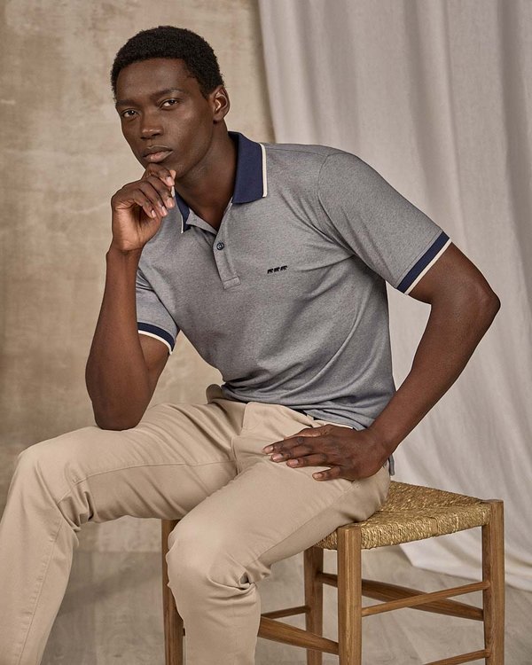 Polo chiné bleu Polo chiné bleu