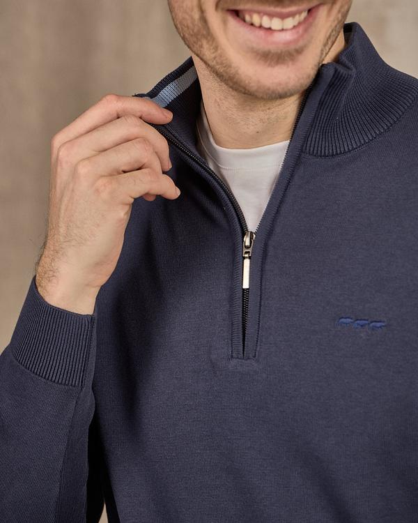 Pull col camionneur bleu