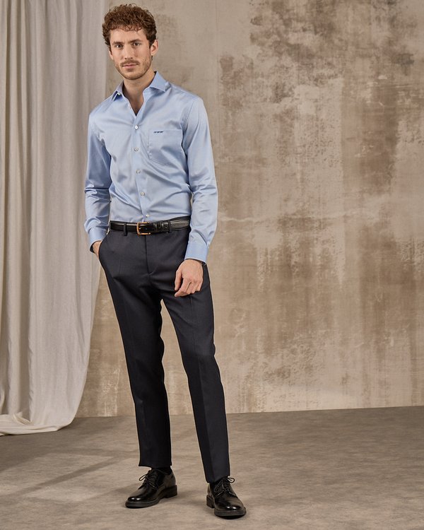 Chemise unie bleu Chemise unie bleu