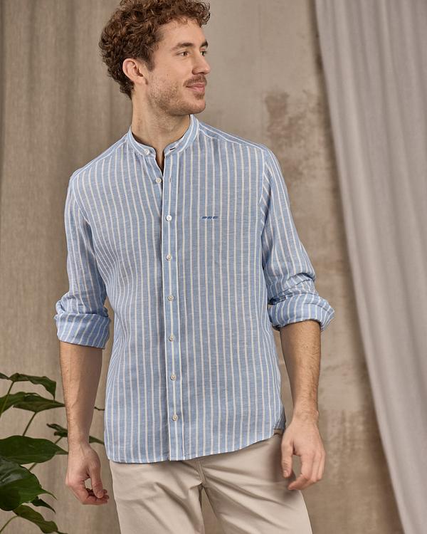 Chemise lin Dalian bleu Chemise lin Dalian bleu