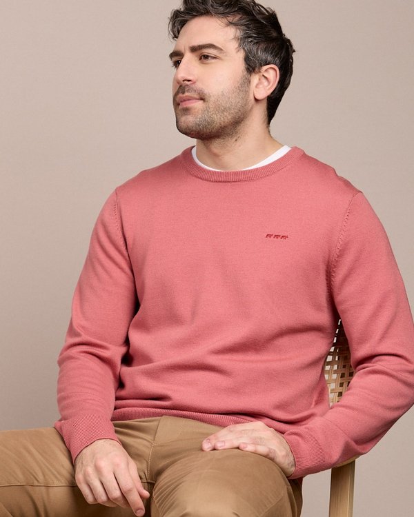 Pull col rond rose