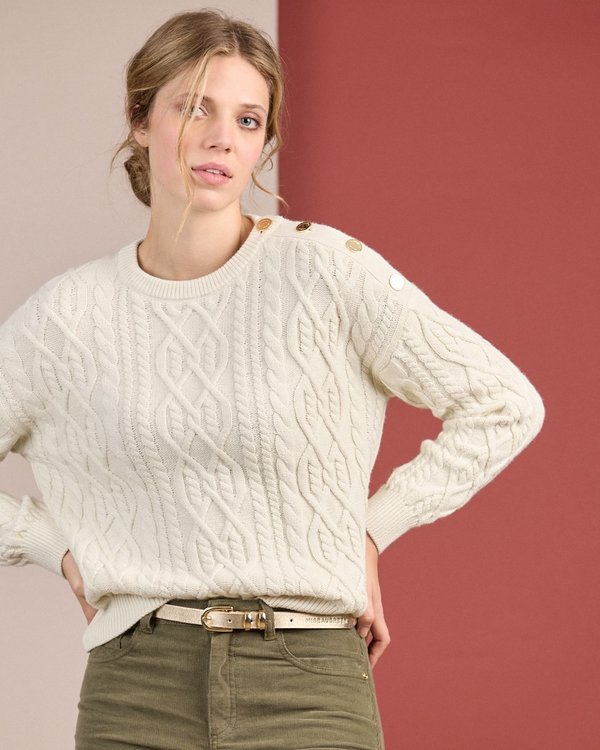 Pull torsadé blanc Pull torsadé blanc
