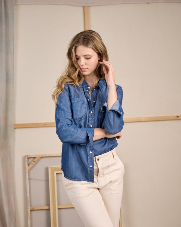 Chemise façon denim bleu Chemise façon denim bleu