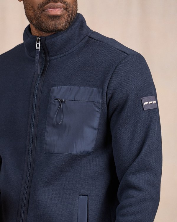 Blouson Polaire à poche bleu Blouson Polaire à poche bleu