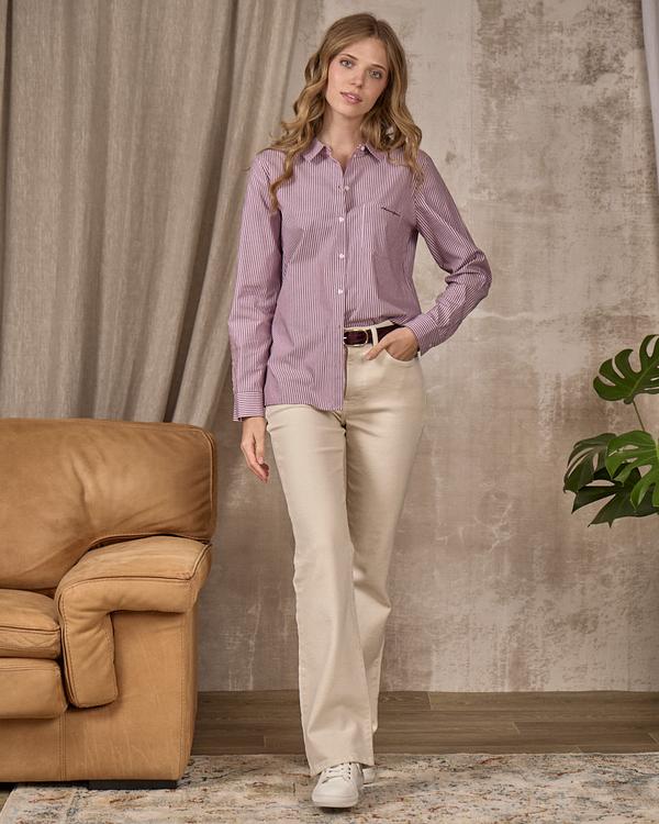 Chemise fines rayures rouge Chemise fines rayures rouge