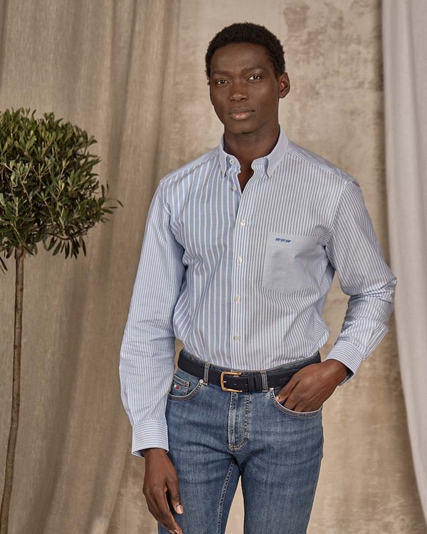 Chemise fantaisie rayée bleu Chemise fantaisie rayée bleu