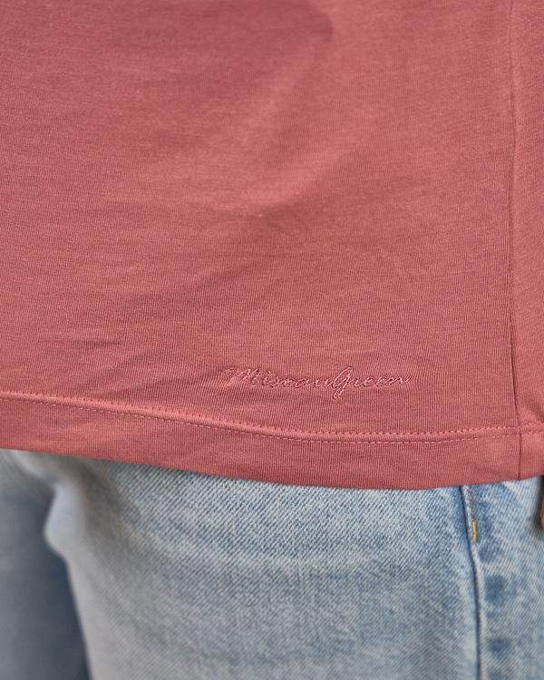 T-shirt col V lurex violet
