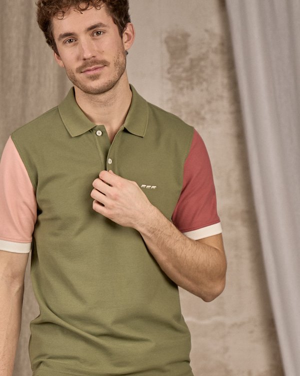Polo color block vert Polo color block vert