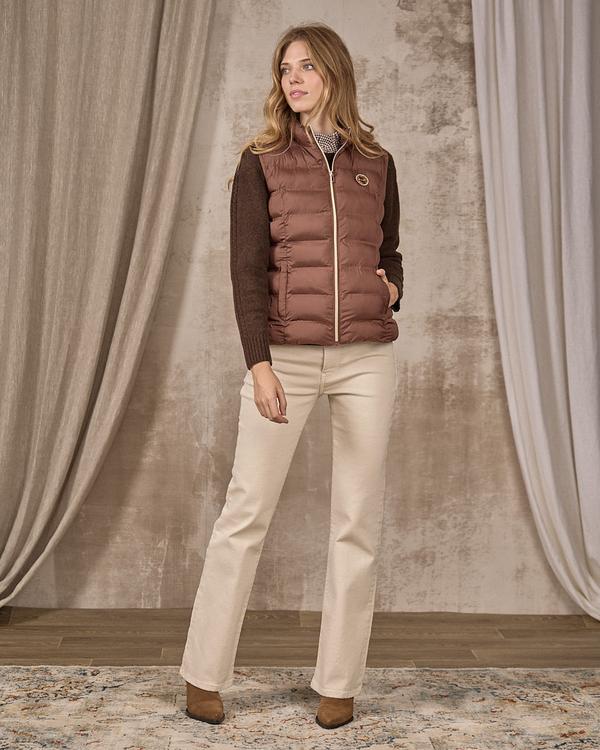 Doudoune sans manches beige