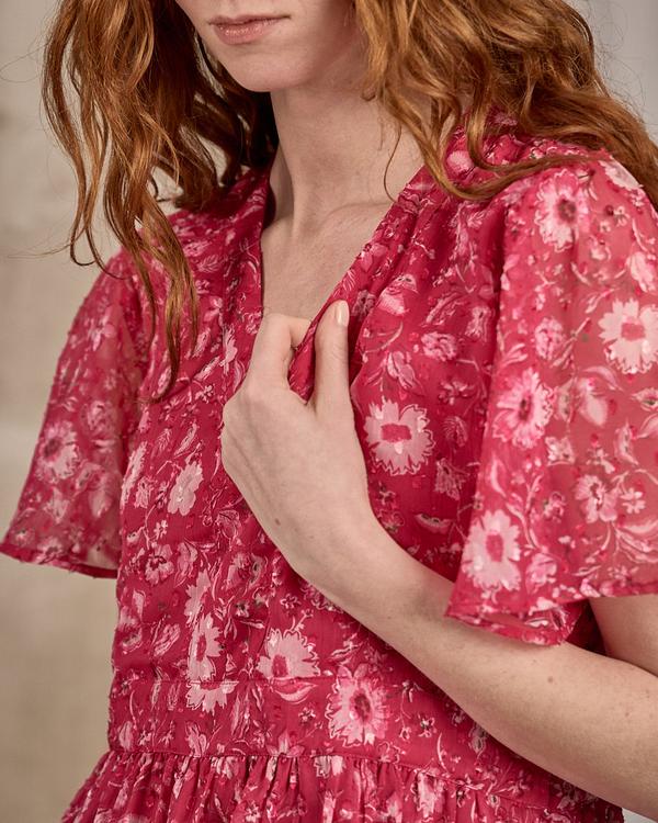Robe midi fleurie rose Robe midi fleurie rose