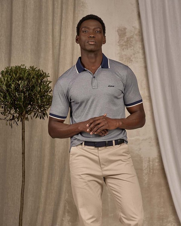 Polo chiné bleu Polo chiné bleu