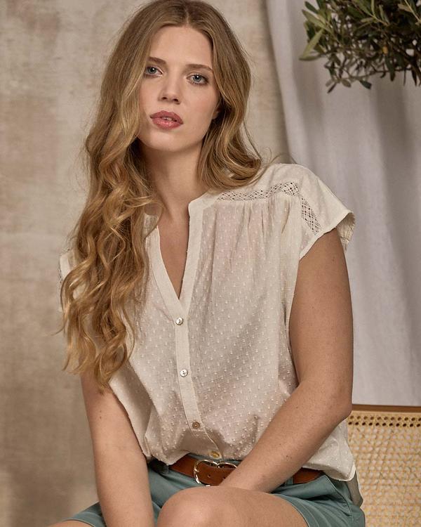 Top chaîne et trame blanc